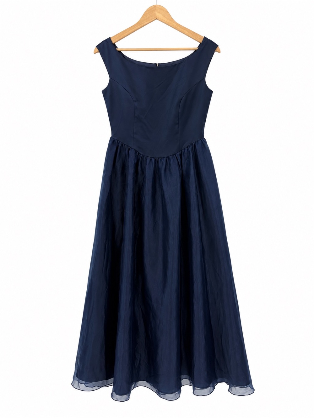 Vintage Von Bramlett Navy Blue Formal Maxi Dress Size 14 Evening Gown USA